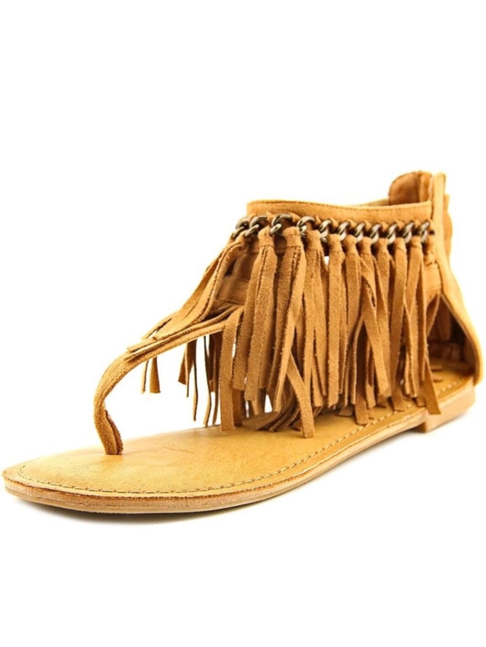 Size 9.5 YDN Brown Tassel Thong Sandals Women’s Fringe Flat Boho Sandals